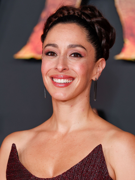 Oona Castilla Chaplin wearing a crown braid