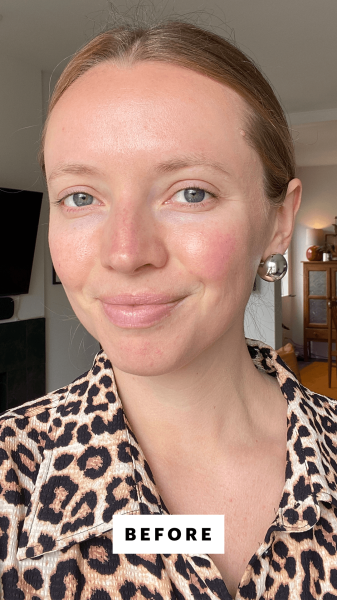 Fowler before applying the Saie Slip Tint Tinted Moisturizer SPF 35