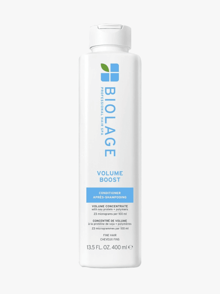 Biolage Volume Bloom Conditioner in branded component on a light gray background